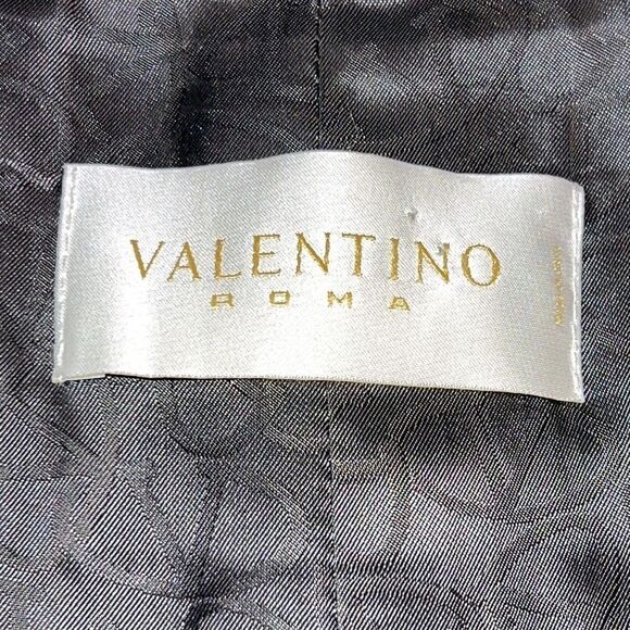 Valentino Virgin Wool Long Coat With Embellished Cuffs Size 4 - Picture 11 of 14